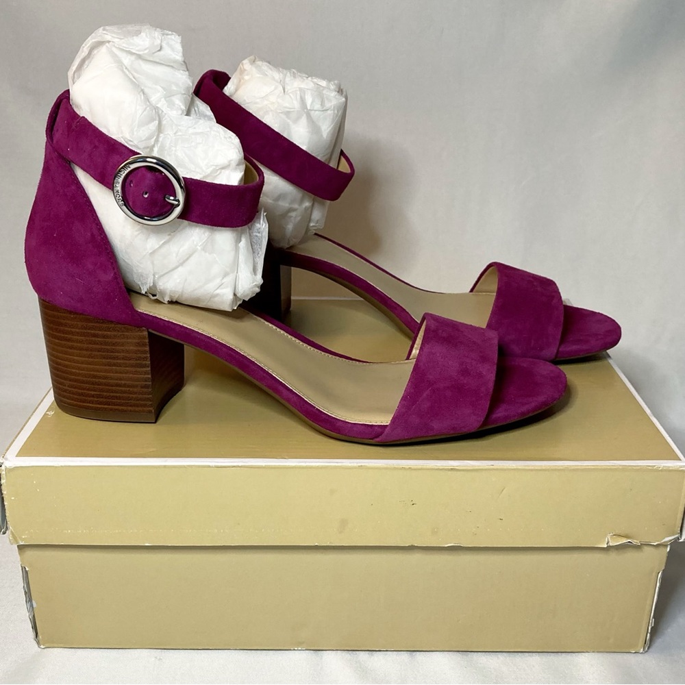 Michael Kors Fuchsia Leather Suede Heels Size 10